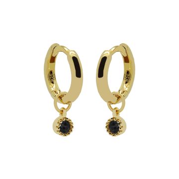 Karma Hinged Hoops Symbols Dotty Zirconia Goldplated oorbellen