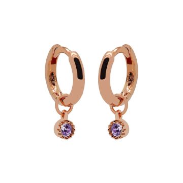 Karma Hinged Hoops Symbols Dotty Zirconia LAVENDER oorbellen