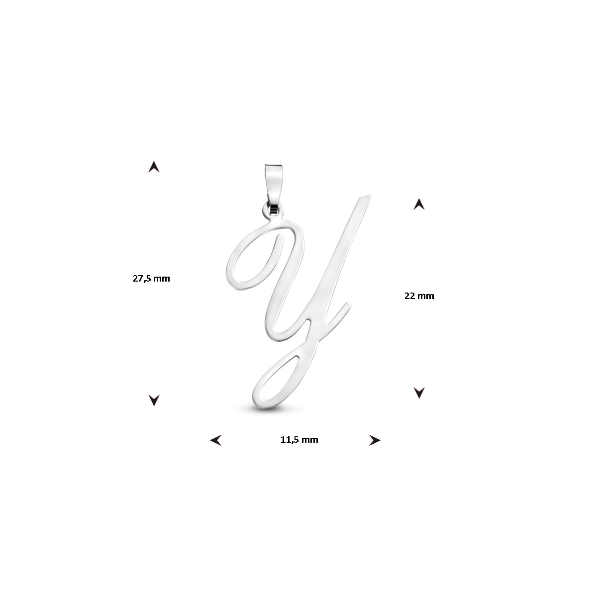 Hanger sierletter Y 22 mm zilver #Letter_Y