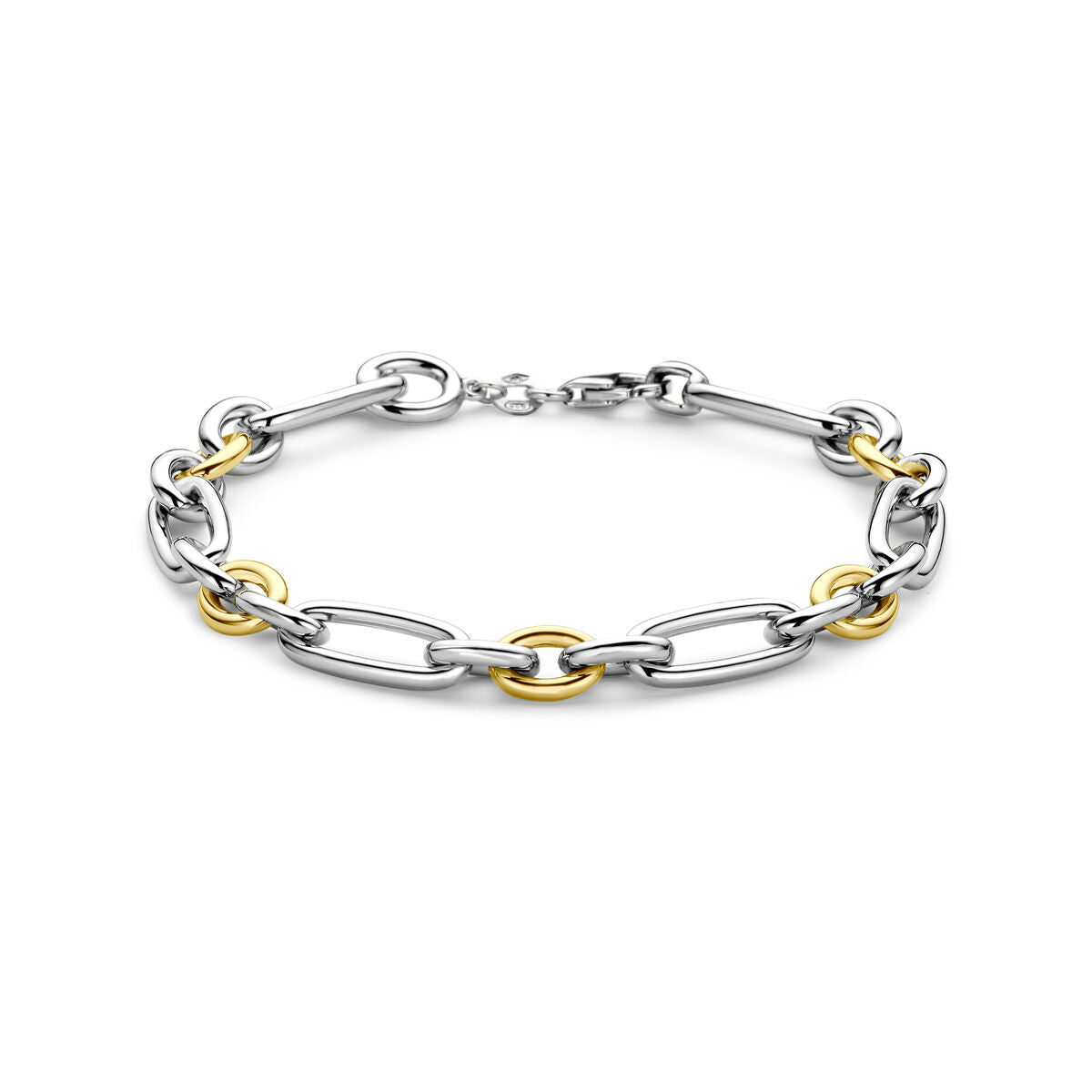 Armband 7,5 mm 14K goud en zilver 20 cm