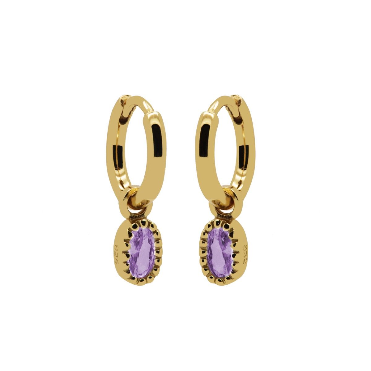 Karma Hinged Hoops Lauren LAVENDER Goldplated A74GP_L oorbellen