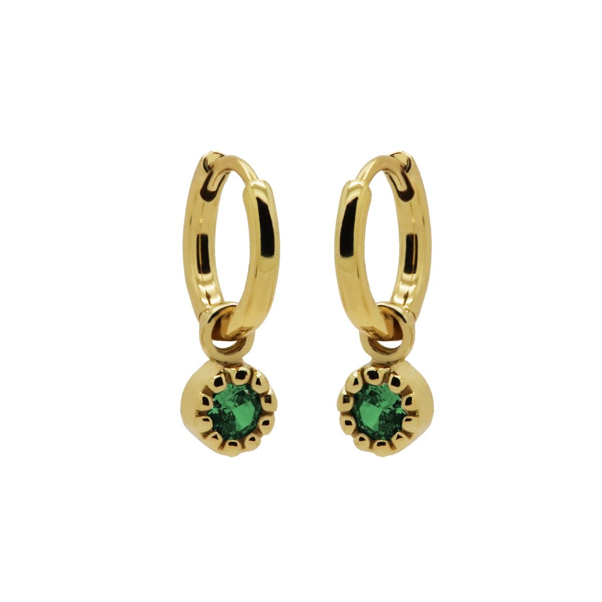 Karma Hinged Hoops Vintage Sieraad Groen oorbellen