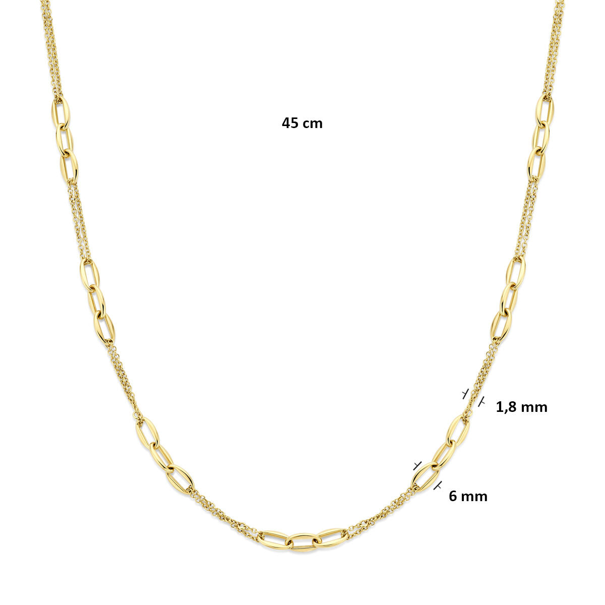 Fantasy Collection Collier 6 mm 45 cm 14K geelgoud