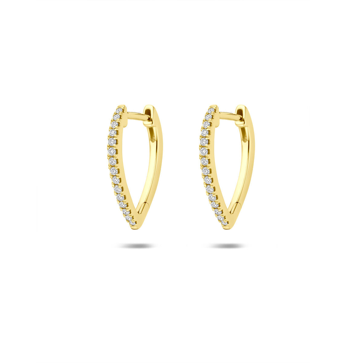 Fantasy Collection Oorbellen lab grown diamant 0.12ct (2x 0.06ct) g vs 15 mm 14K geelgoud