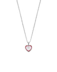 Zilver Gerhodineerd collier emaille hartje 36 + 3 cm 1314810