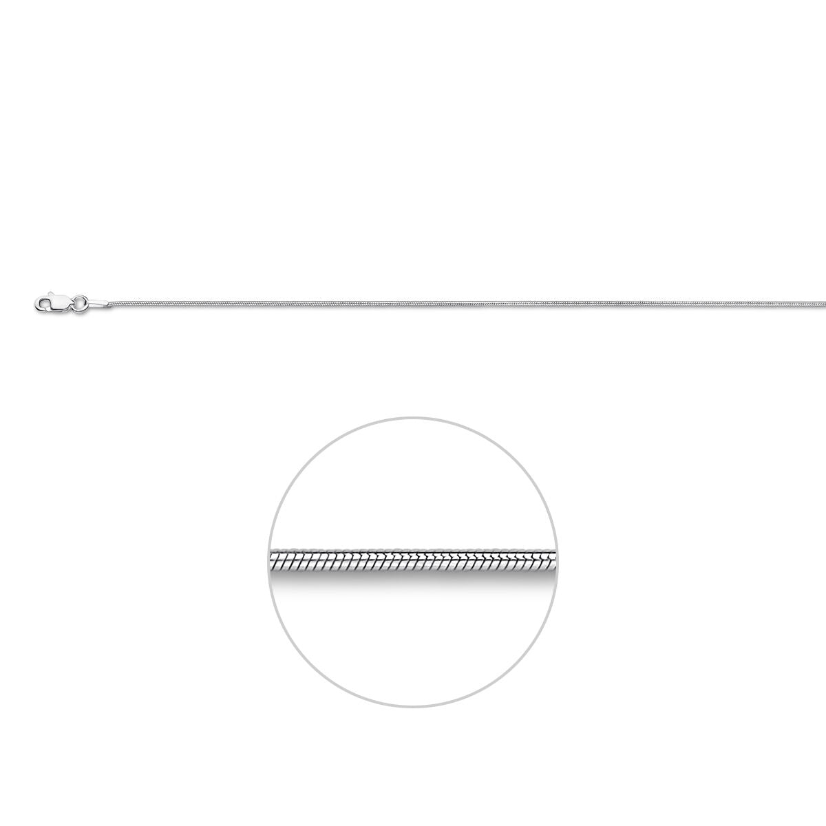 Fantasy Collection Slang rond 0,9 mm zilver wit