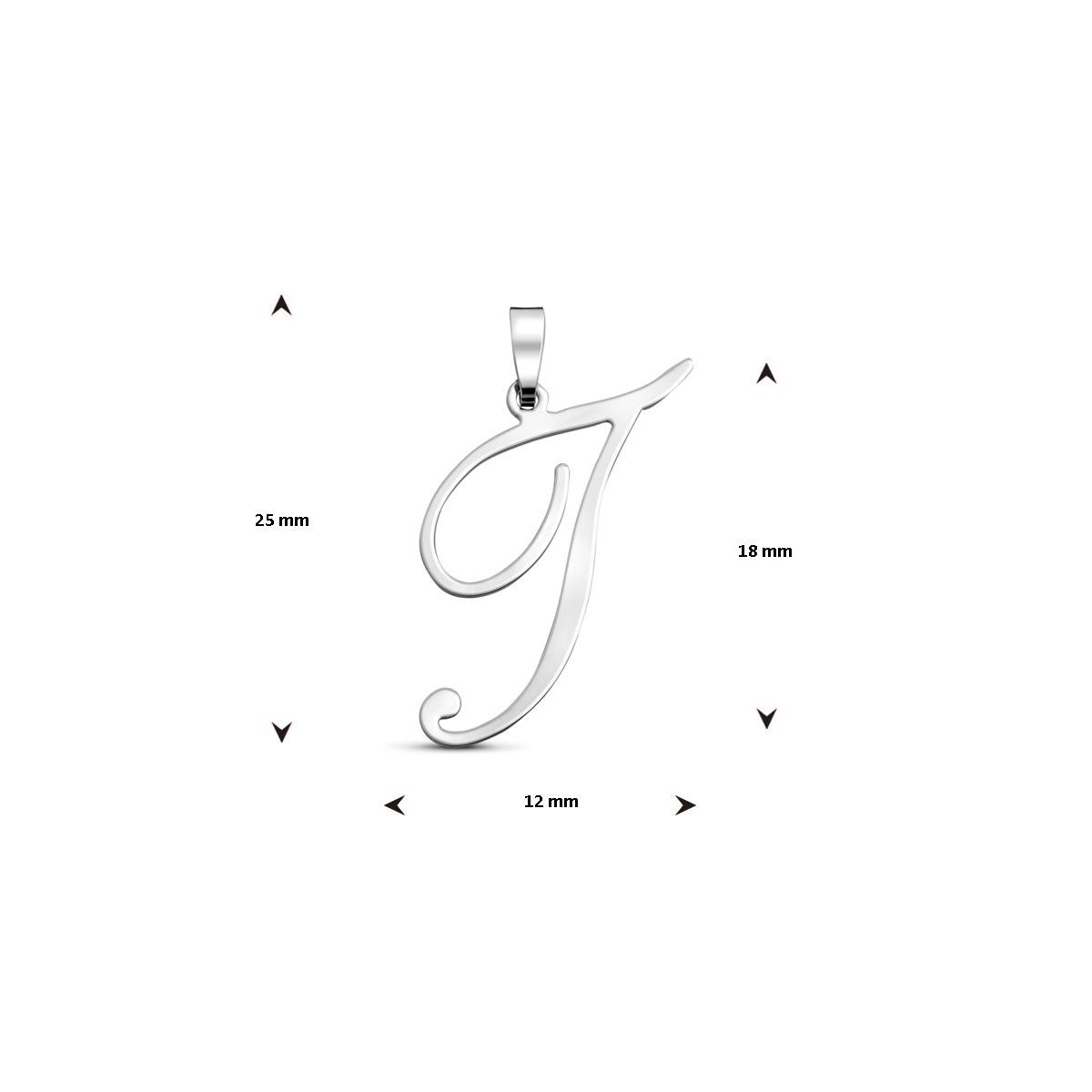 Hanger sierletter I 18 mm zilver #Letter_I