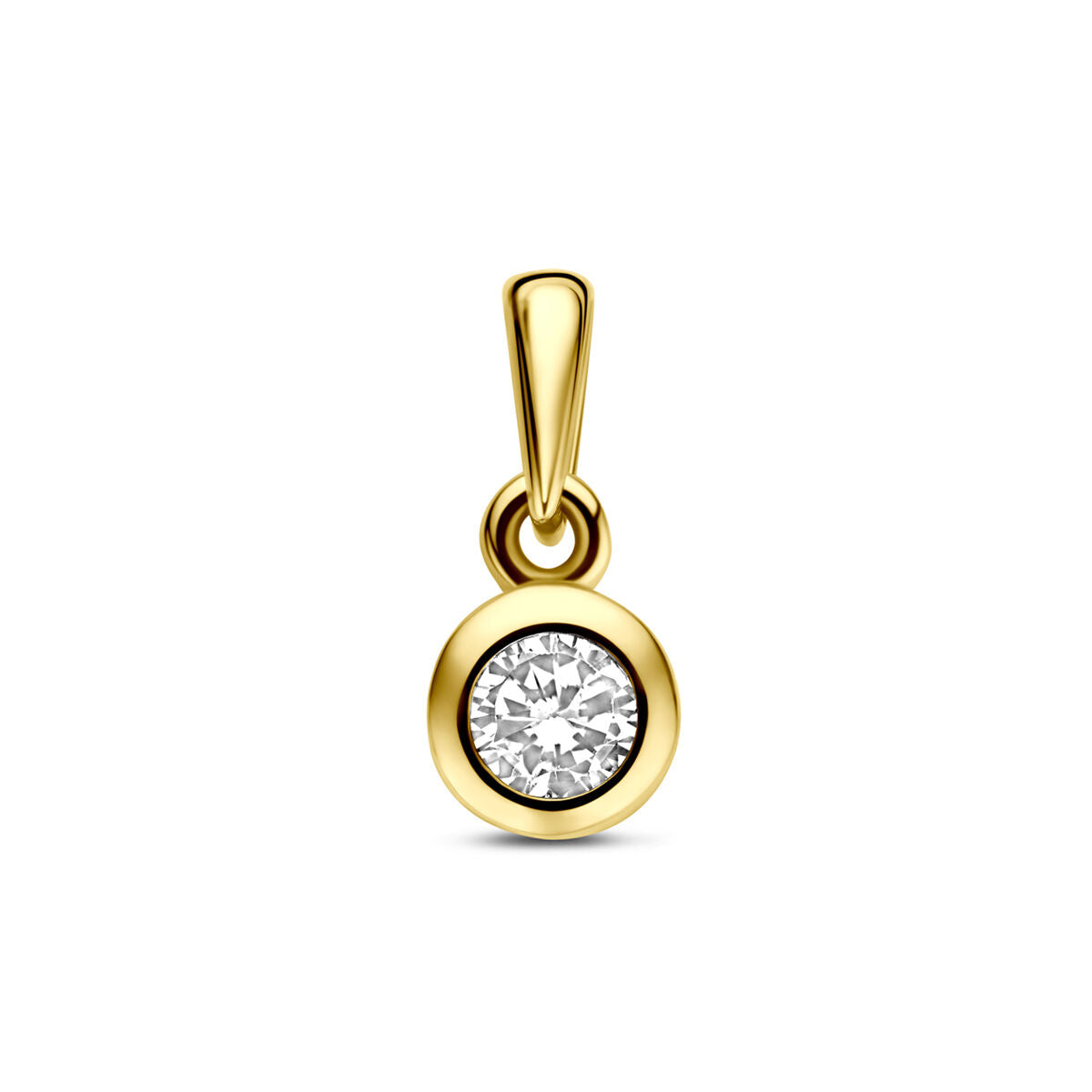 14K geelgouden hanger zirkonia 11 mm - 4034908 - PansiteNederland.nl
