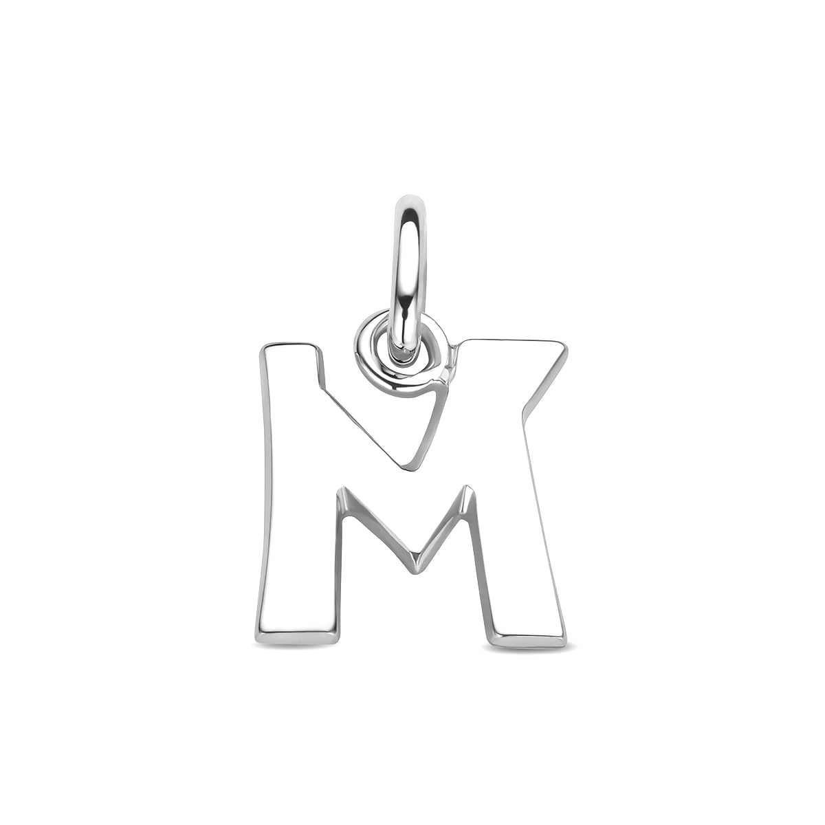Hanger letter M 11 mm zilver gerhodineerd #Letter_M