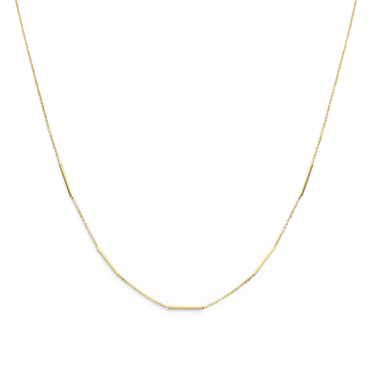 Fantasy Collection Collier buisjes 1 mm 45 cm 14K geelgoud