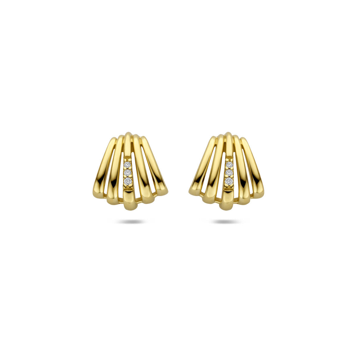 Fantasy Collection Oorbellen diamant 0.03ct (2x 0.015ct) h si 10,5 mm 14K geelgoud
