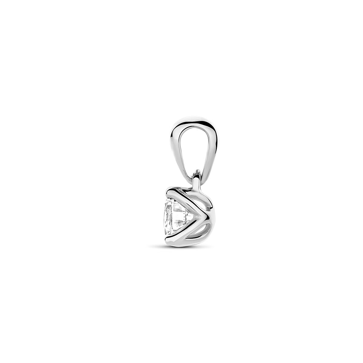 14K witgouden hanger lab grown diamant 0.25ct h si 9,5 mm - 4106437 - PansiteNederland.nl