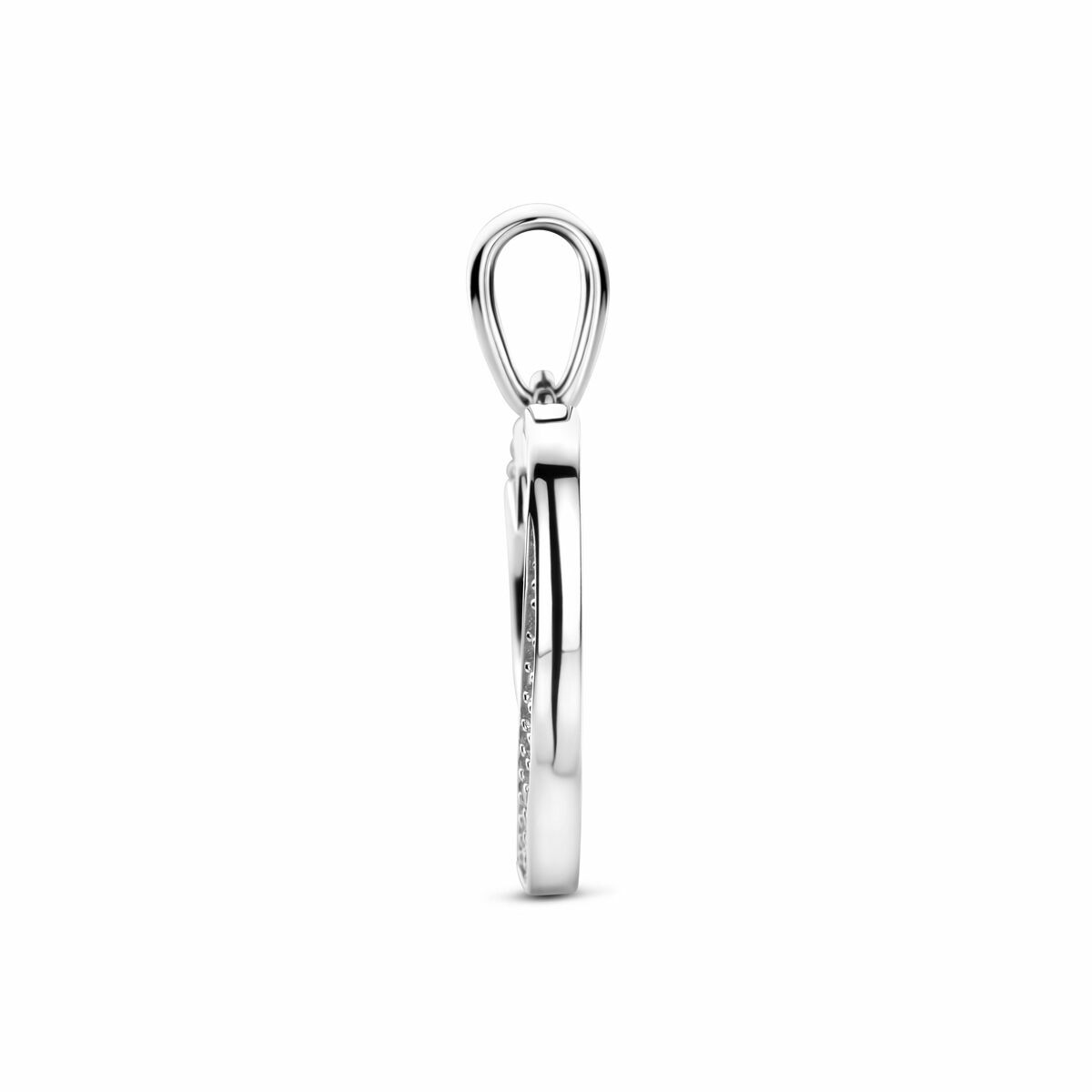 Zilveren gerhodineerde hanger hartje zirkonia 21 mm - 1341905 - PansiteNederland.nl