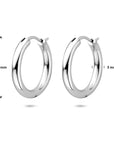 Zilveren gerhodineerde oorringen 21 mm - 1341979