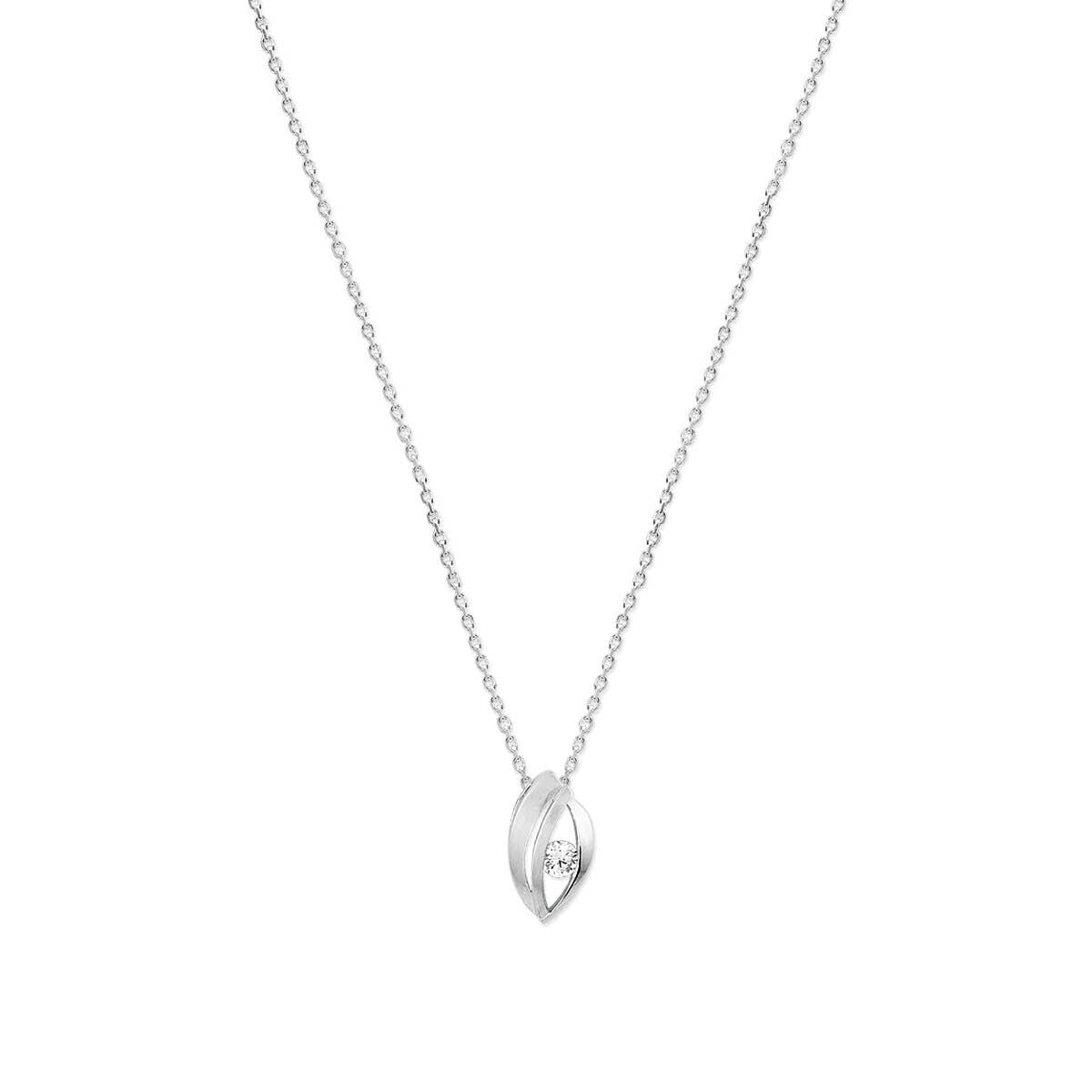 Fantasy Collection Gerhodineerd Zilveren Ketting met Zirkonia 1340069