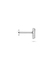 Zilveren gerhodineerde flat back piercing schelp 6 mm - 1342184