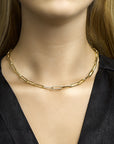 14K geelgoud collier paperclip vierkante buis 5,5 mm 45 cm 4022482 - PansiteNederland.nl