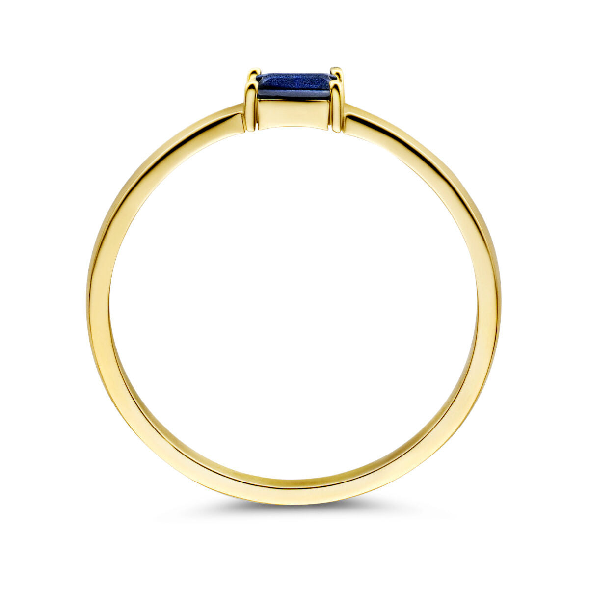 Ring met geboortesteen saffier september 14K geelgoud