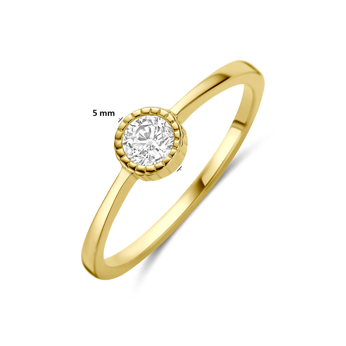 Ring zirkonia 9K geelgoud briljant