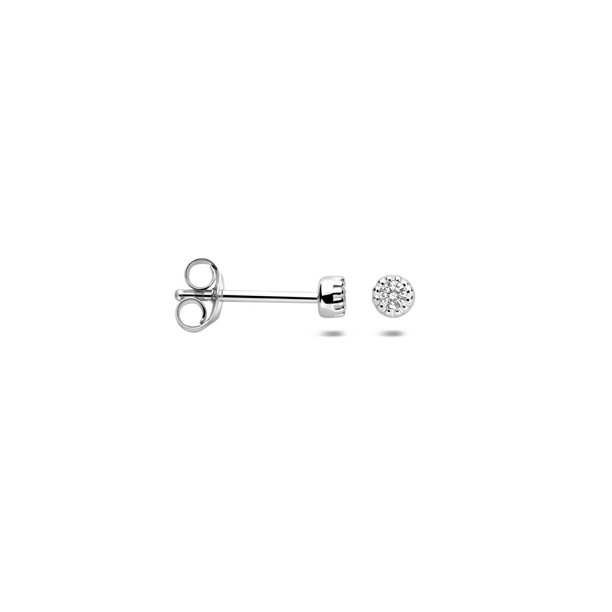 Fantasy Collection Oorbellen zirkonia 3,5 mm zilver