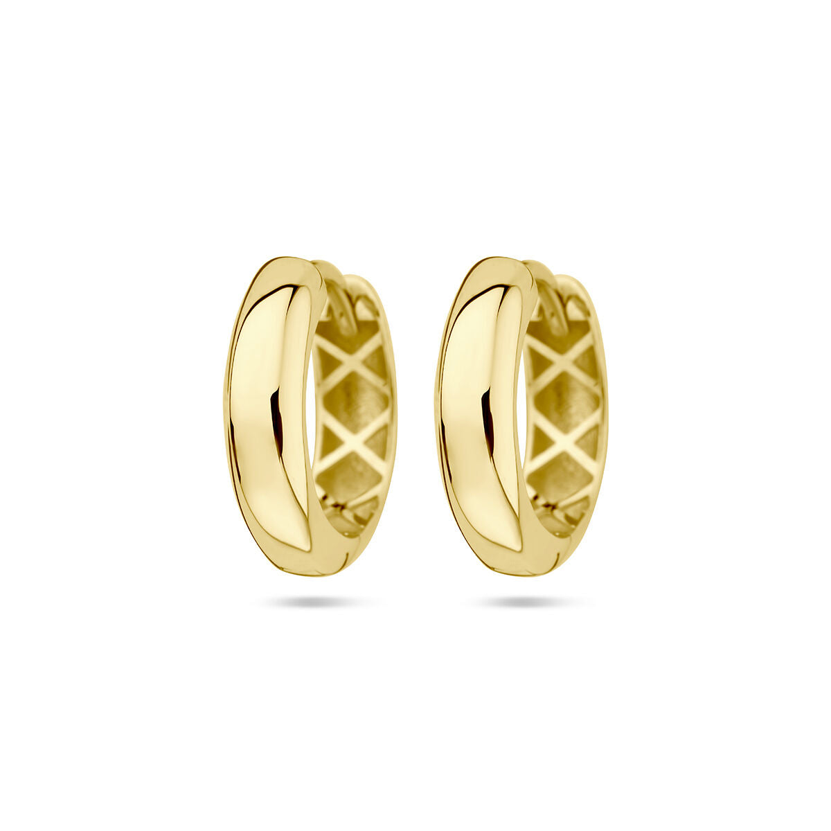 9K Geelgouden 9k klapoorringen 14,5 mm halfronde buis - 8000260 - PansiteNederland.nl