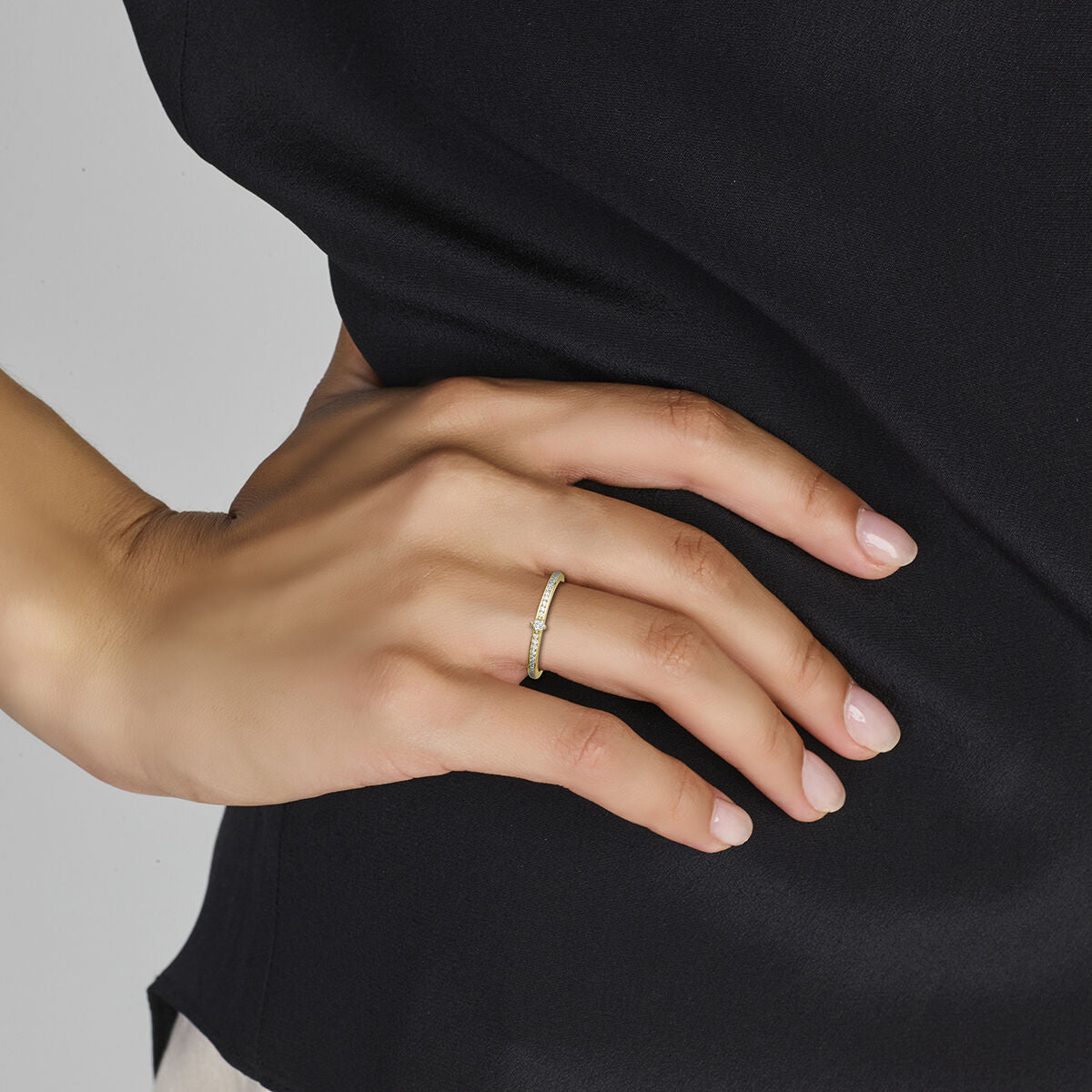 Ring zirkonia 14K geelgoud