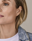 Zilveren gerhodineerde ear cuff zirkonia 13 mm - 1341296