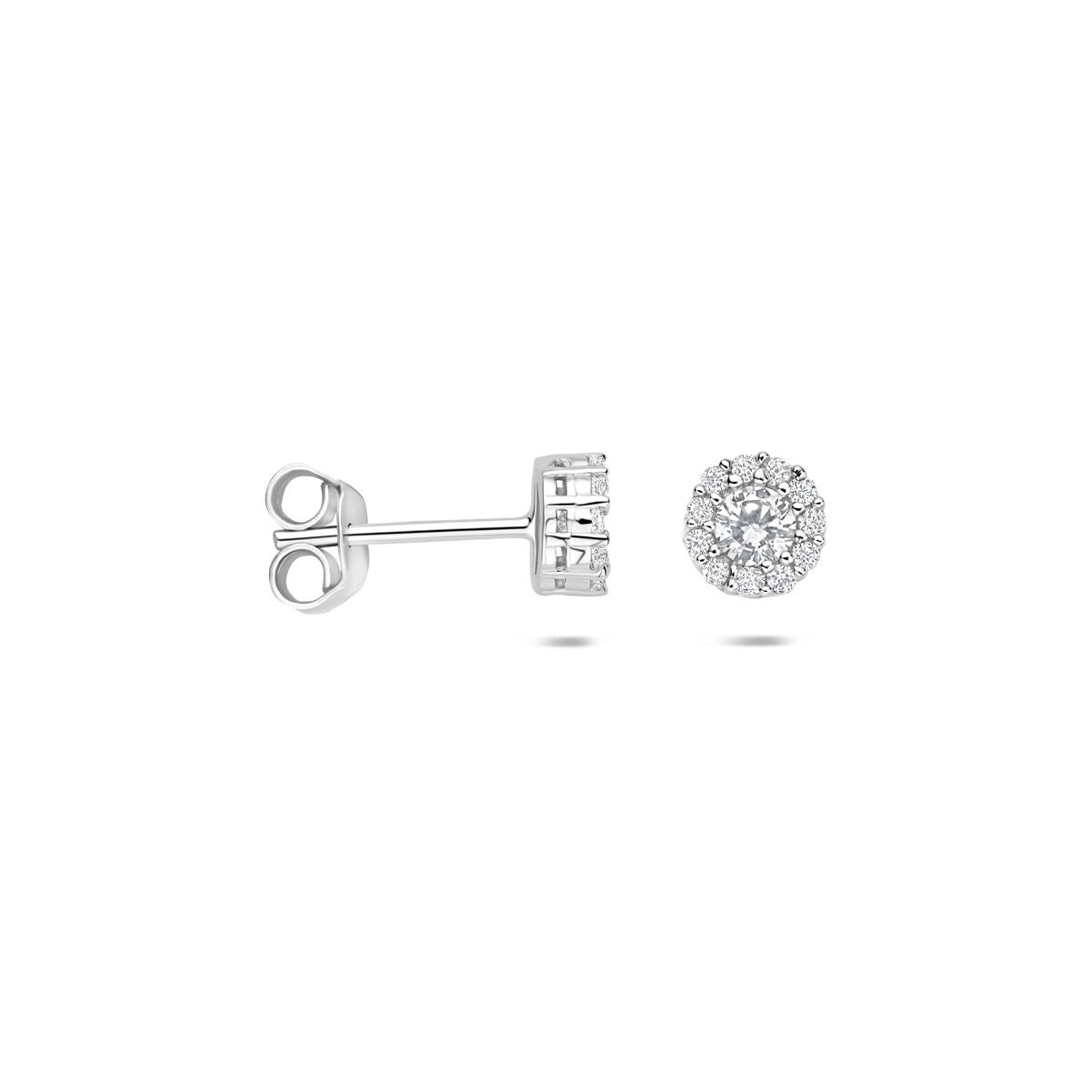 Fantasy Collection Oorbellen zirkonia 6 mm zilver