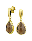 14K Geelgoud Oorhangers Rookkwarts 4017177