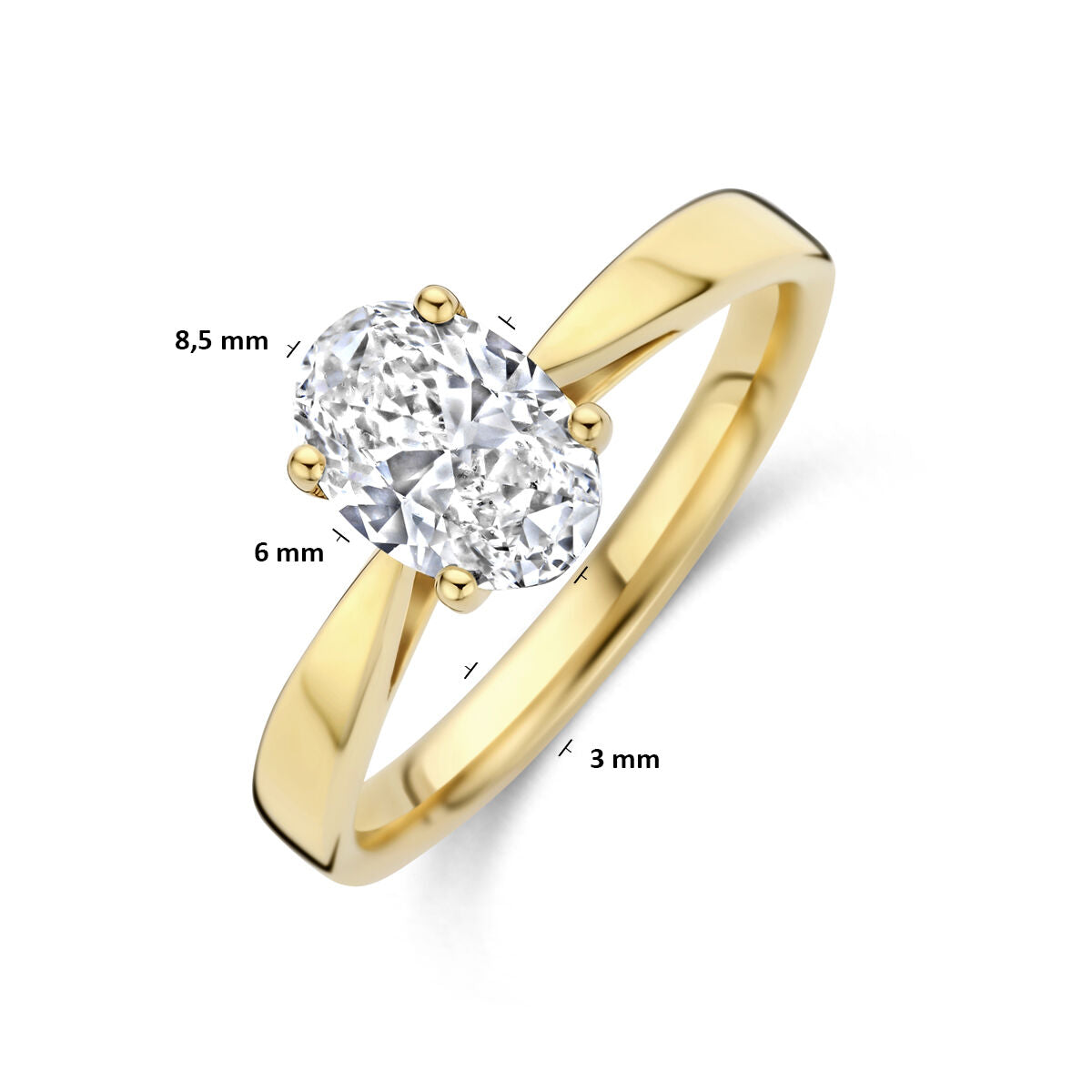 Fantasy Collection Ring lab grown diamant 1.00ct h si 14K geelgoud