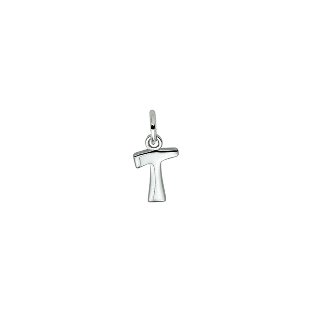Hanger letter T 12 mm zilver gerhodineerd #Letter_T