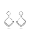 Zilveren gerhodineerde oorhangers zirkonia 25 mm - 1341568