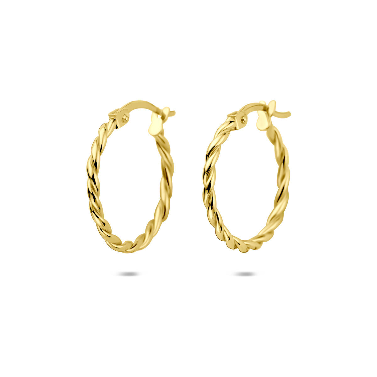 14K geelgouden oorringen gedraaid 18 mm - 4034899 - PansiteNederland.nl