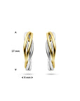 14K bicolor gouden geel/wit stekeroorringen 17 mm - 4209105 - PansiteNederland.nl