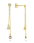 14K geelgouden oorhangers zirkonia 35 mm - 4034365