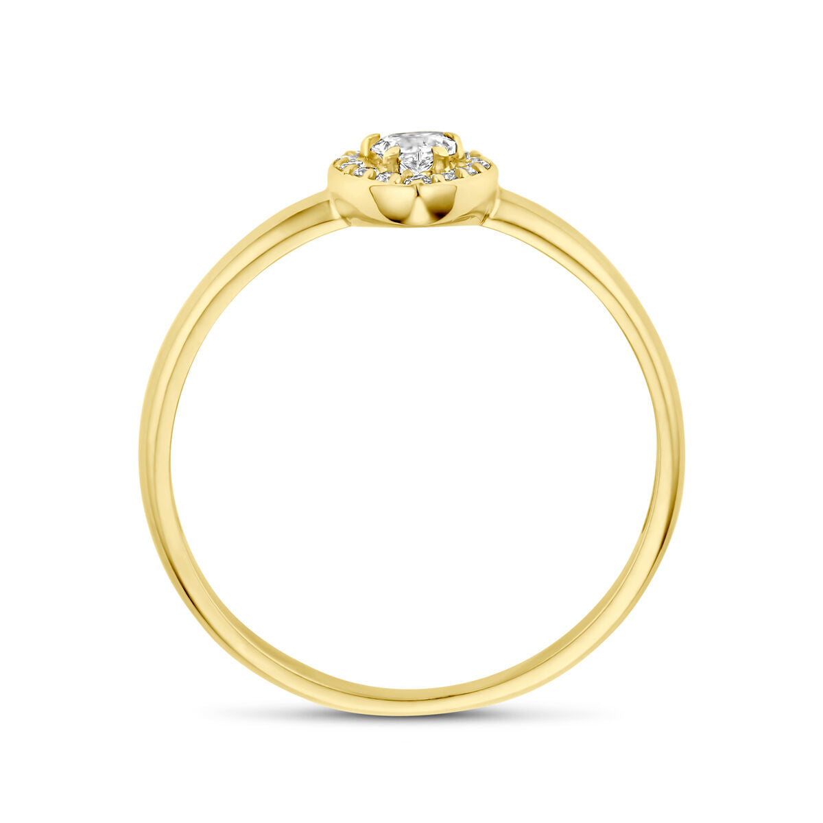 14K Geelgouden Ring Peervormige Zirkonia 4031479