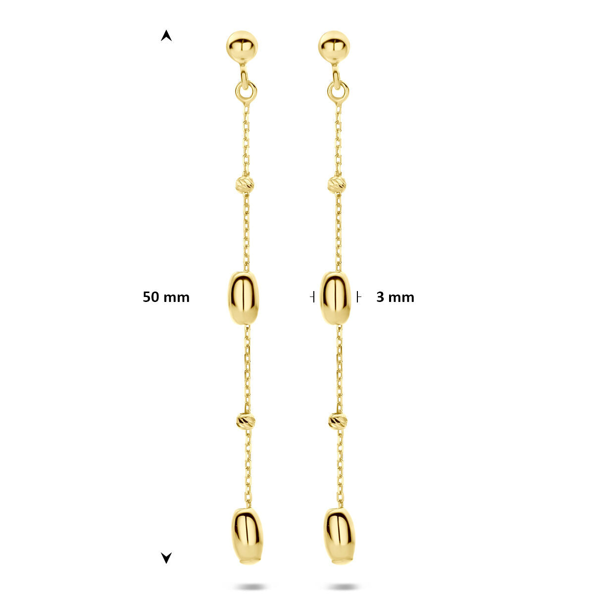 Oorhangers 14K geelgoud 50 mm