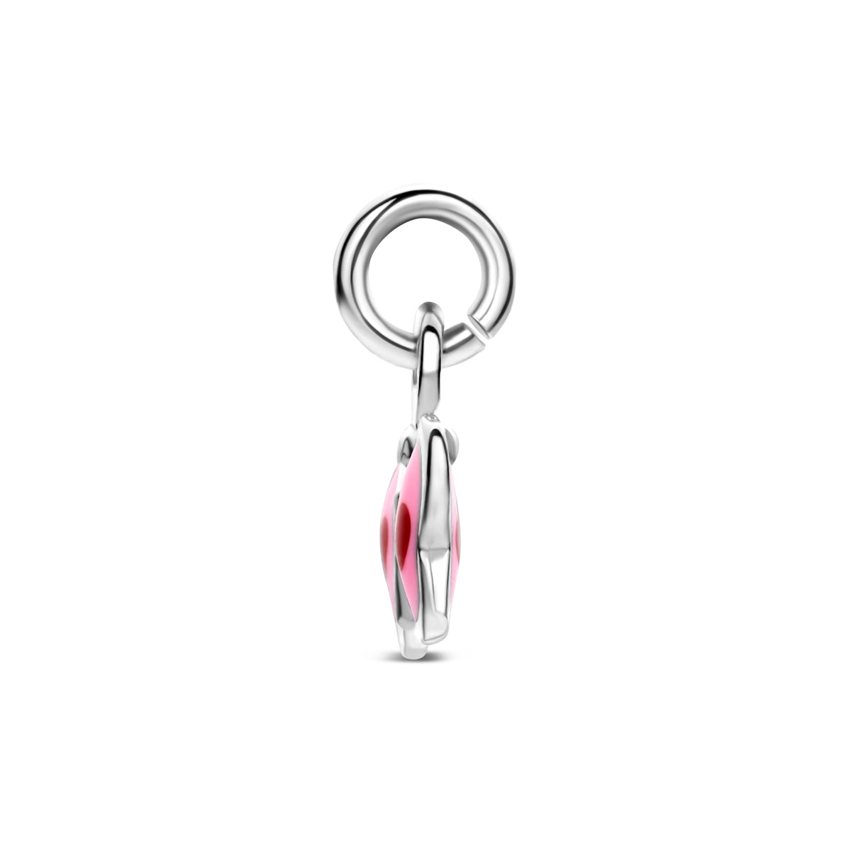 Hanger vlinder emaille zilver gerhodineerd 6 mm