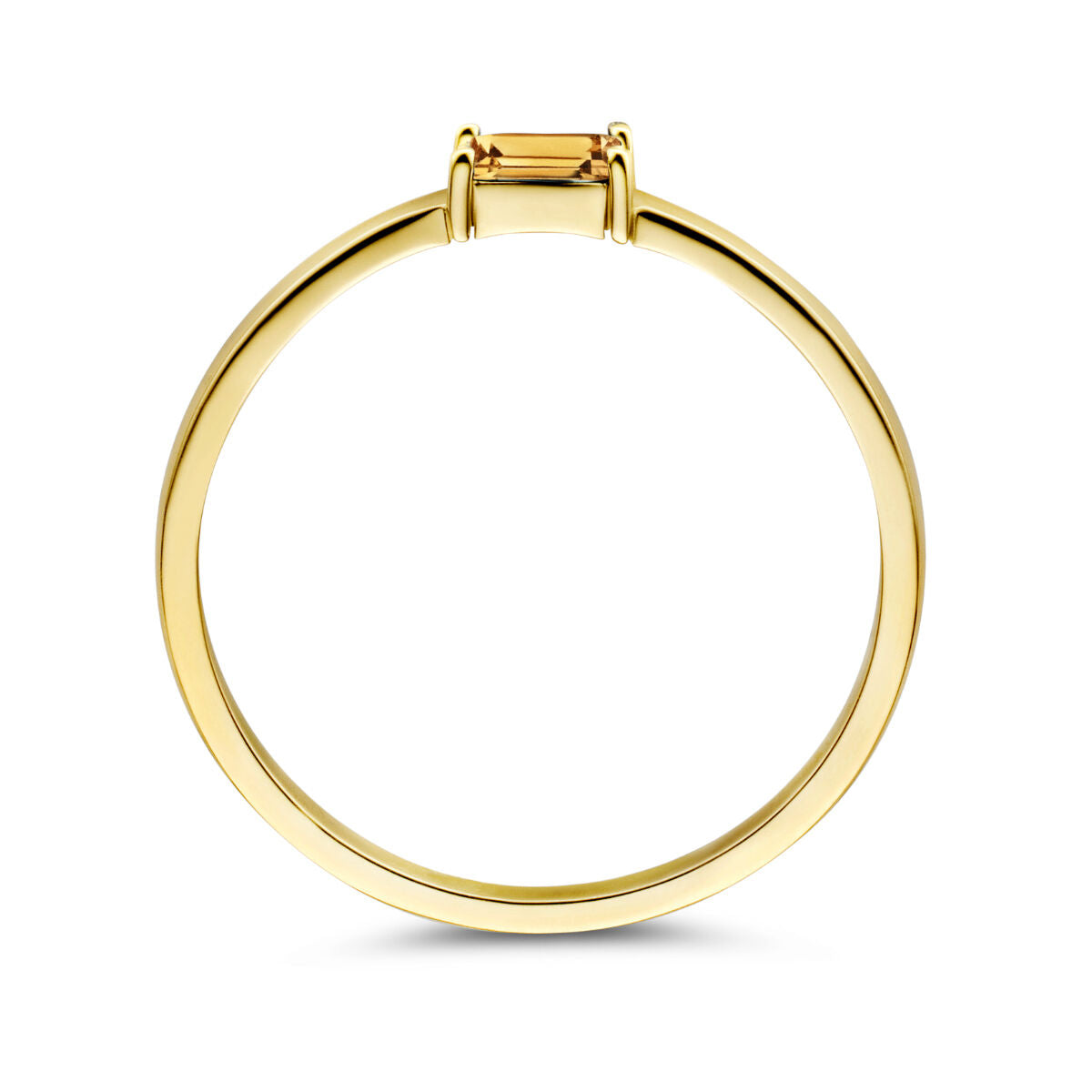 Ring met geboortesteen citrien november 14K geelgoud