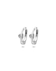 Zilveren gerhodineerde klapoorringen zirkonia 12 mm - 1341185