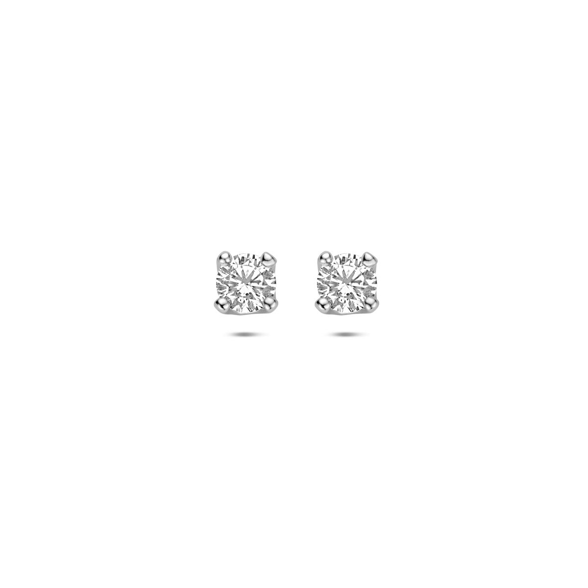 Zilveren gerhodineerde oorknoppen zirkonia 4,5 mm - 1341544