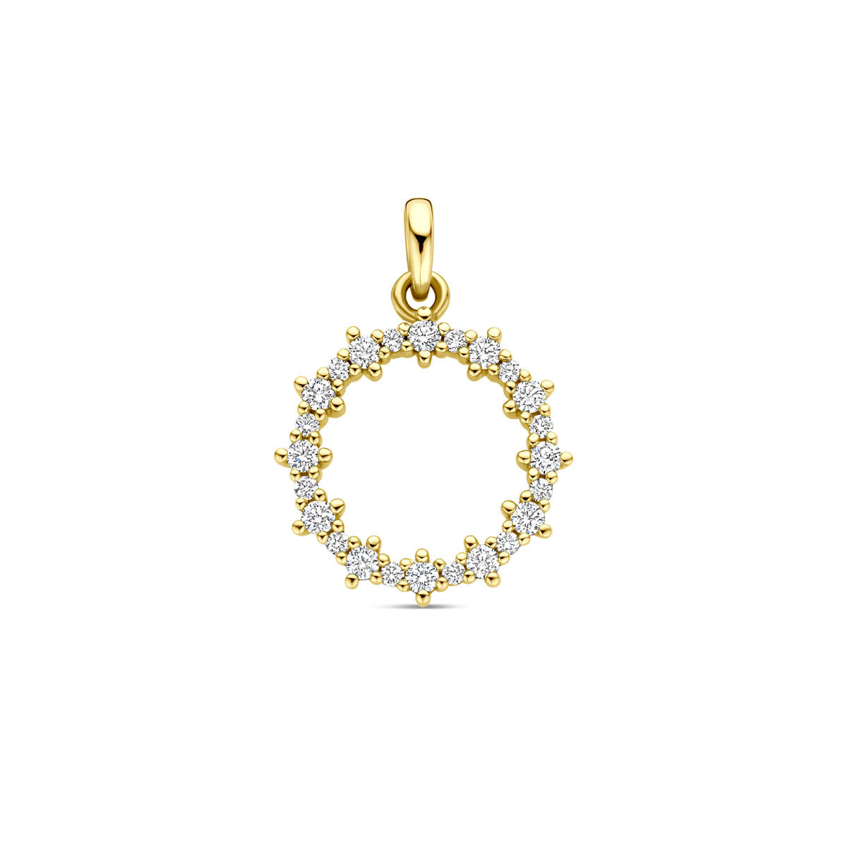 14K geelgouden hanger diamant 0.25ct 18 mm - 4033631 - PansiteNederland.nl