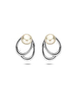 Zilveren gerhodineerde oorknoppen parel 12,5 mm - 1341915