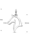 Zilveren gerhodineerde hanger paard 20 mm - 1341836 - PansiteNederland.nl