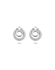 Zilveren gerhodineerde oorknoppen zirkonia 8 mm - 1341353