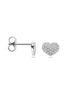 Zilveren gerhodineerde oorknoppen hartjes zirkonia 6,5 mm - 1341567