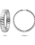 Zilveren gerhodineerde klapoorringen 40 mm - 1341308