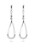 Zilveren gerhodineerde oorhangers zirkonia 36 mm - 1341211
