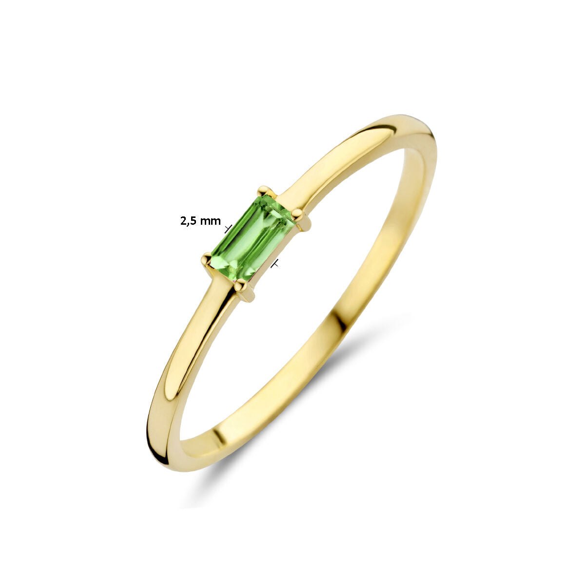Ring met geboortesteen smaragd mei 14K geelgoud