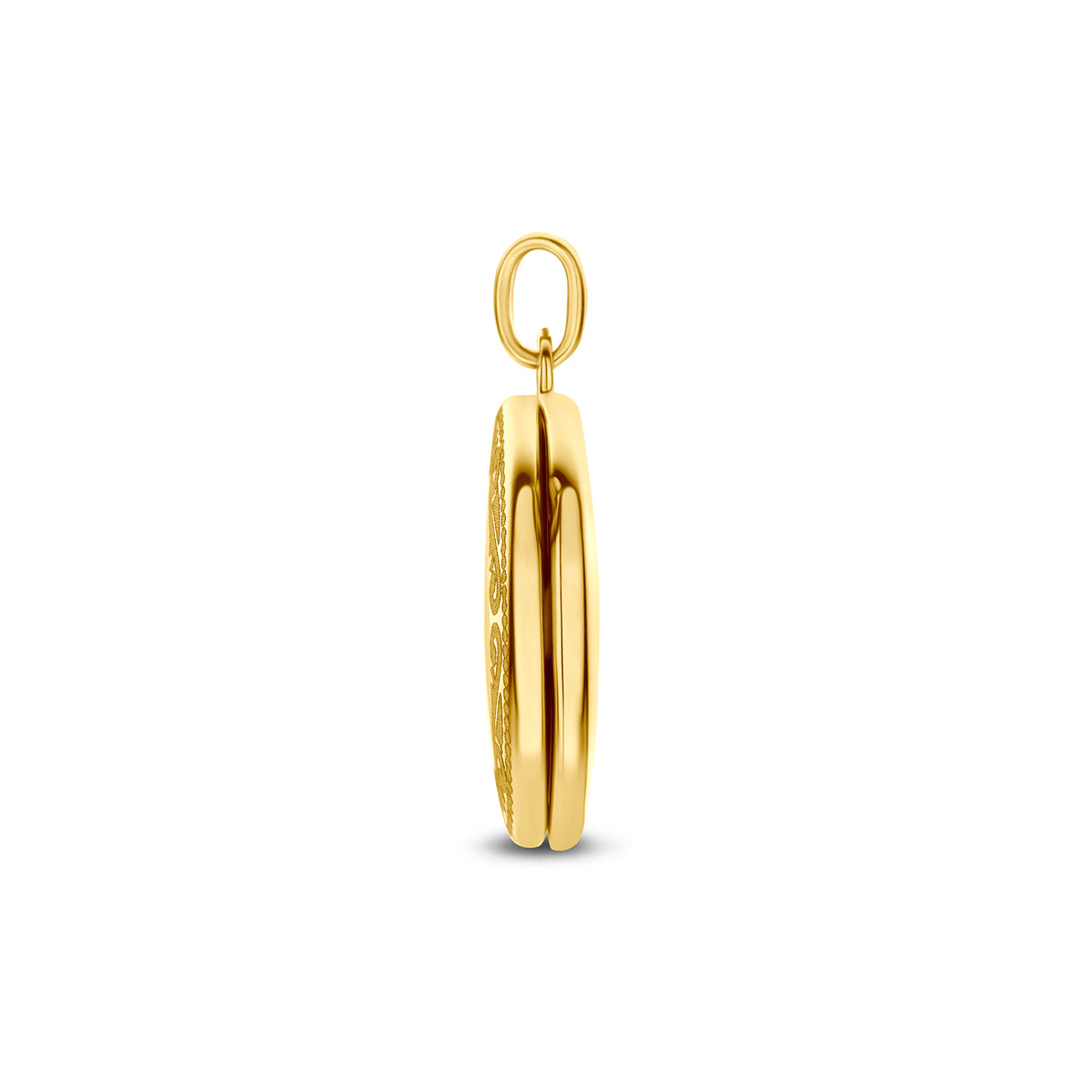 Hanger medaillon ovaal gravure 14K geelgoud 17 mm